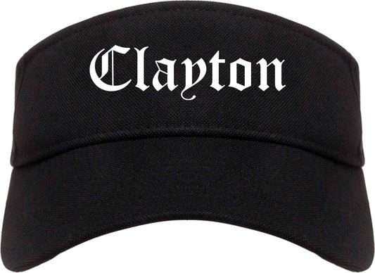 Clayton California CA Old English Mens Visor Cap Hat Black