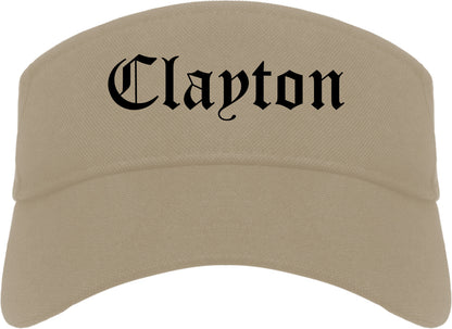 Clayton California CA Old English Mens Visor Cap Hat Khaki