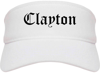 Clayton California CA Old English Mens Visor Cap Hat White