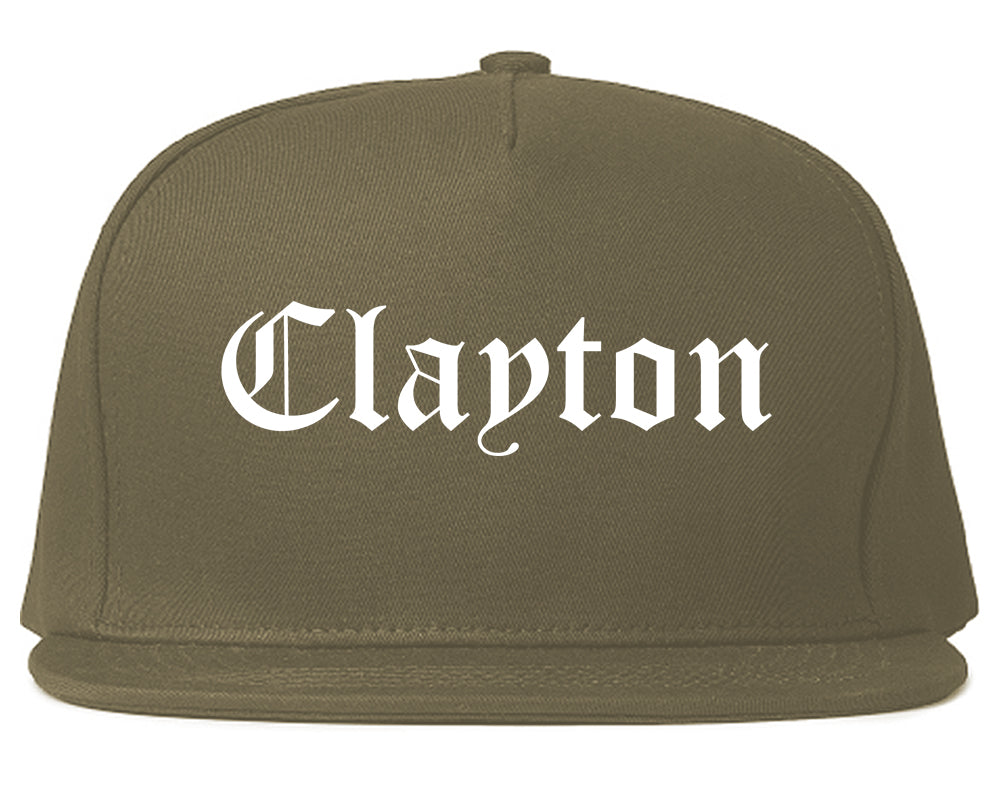 Clayton Missouri MO Old English Mens Snapback Hat Grey