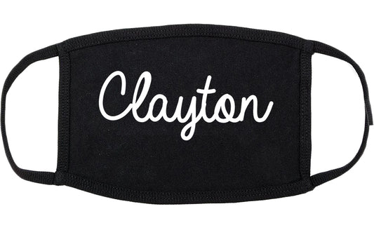 Clayton New Jersey NJ Script Cotton Face Mask Black