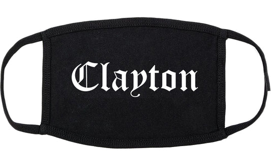 Clayton North Carolina NC Old English Cotton Face Mask Black