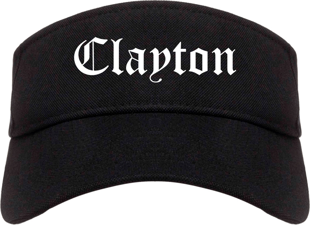 Clayton North Carolina NC Old English Mens Visor Cap Hat Black