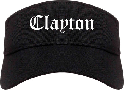 Clayton Ohio OH Old English Mens Visor Cap Hat Black