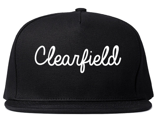 Clearfield Pennsylvania PA Script Mens Snapback Hat Black