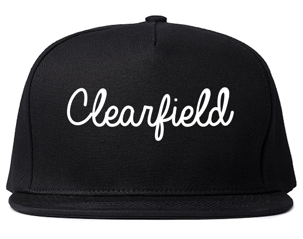 Clearfield Utah UT Script Mens Snapback Hat Black
