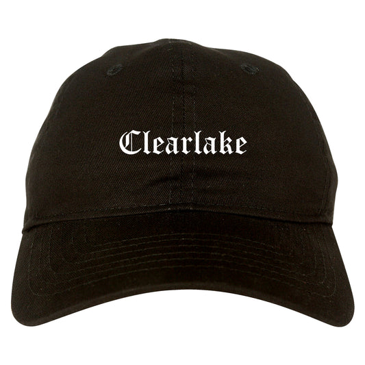 Clearlake California CA Old English Mens Dad Hat Baseball Cap Black