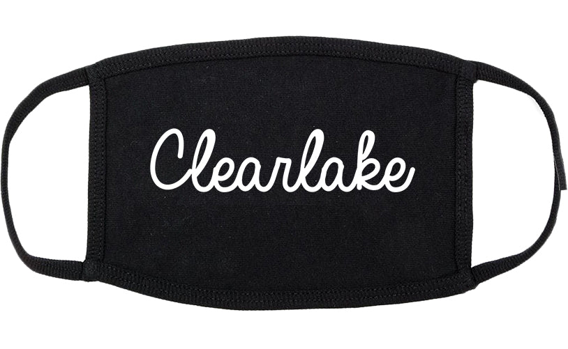 Clearlake California CA Script Cotton Face Mask Black