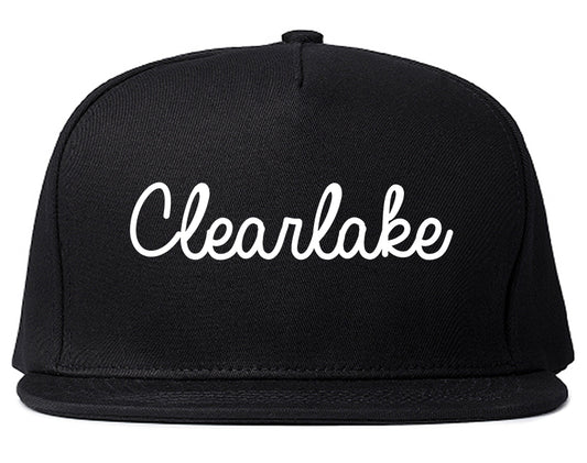 Clearlake California CA Script Mens Snapback Hat Black