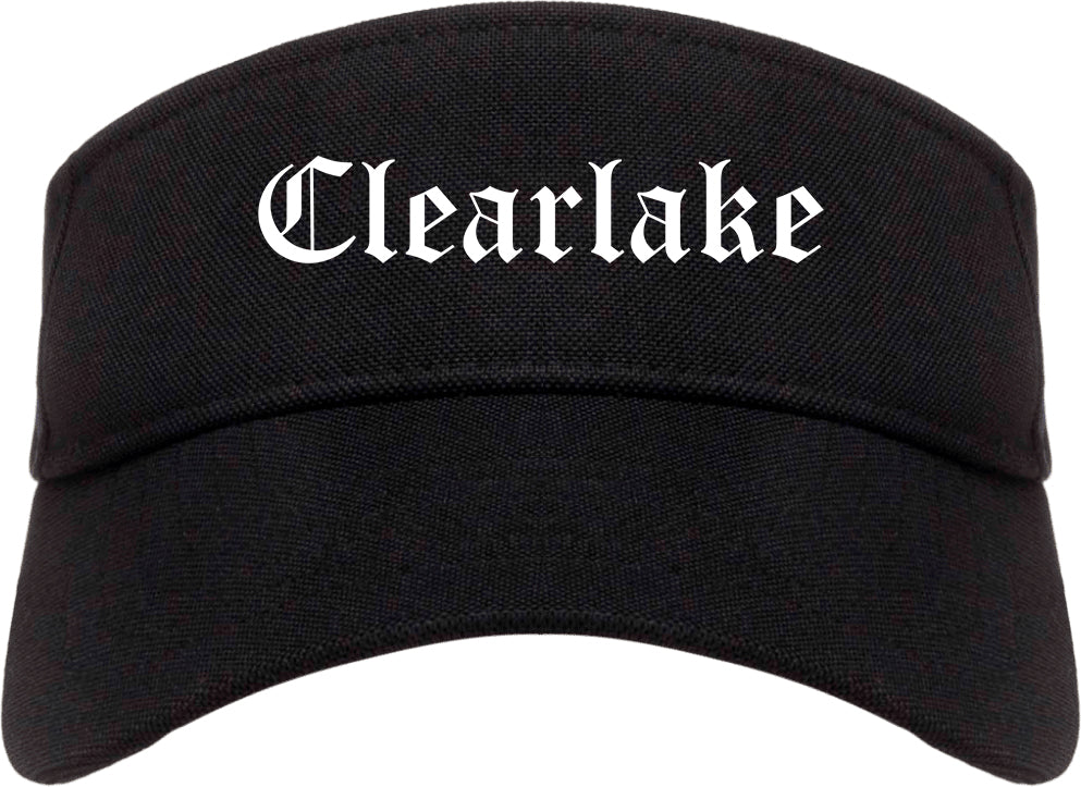 Clearlake California CA Old English Mens Visor Cap Hat Black