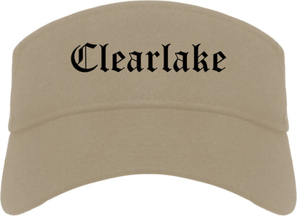 Clearlake California CA Old English Mens Visor Cap Hat Khaki