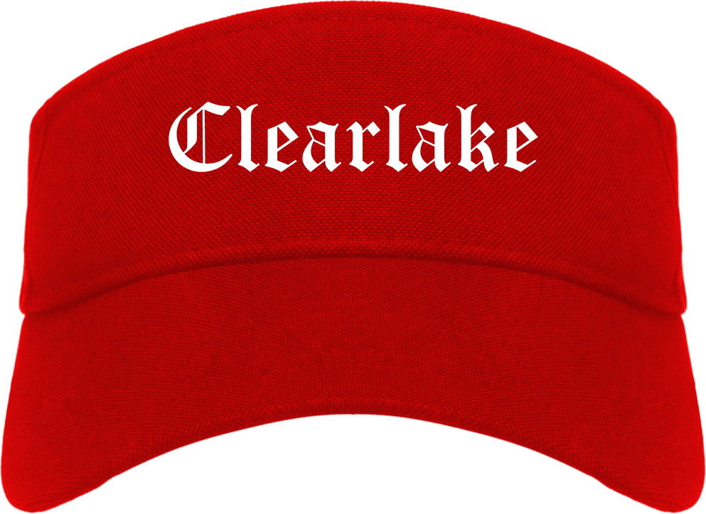 Clearlake California CA Old English Mens Visor Cap Hat Red