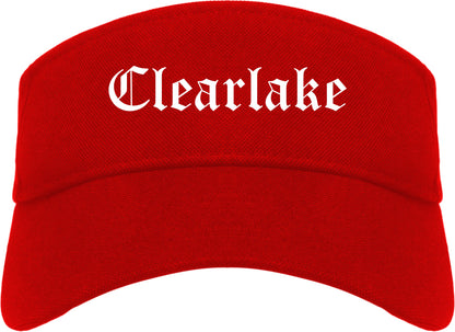 Clearlake California CA Old English Mens Visor Cap Hat Red