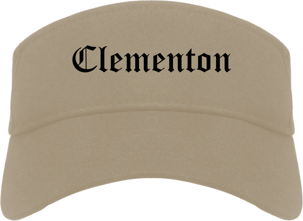 Clementon New Jersey NJ Old English Mens Visor Cap Hat Khaki