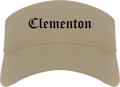Clementon New Jersey NJ Old English Mens Visor Cap Hat Khaki