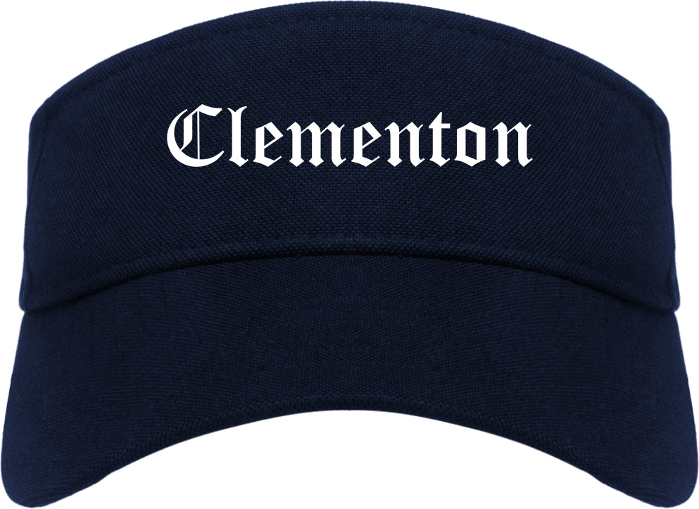Clementon New Jersey NJ Old English Mens Visor Cap Hat Navy Blue