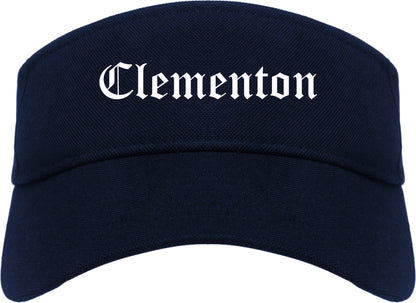 Clementon New Jersey NJ Old English Mens Visor Cap Hat Navy Blue