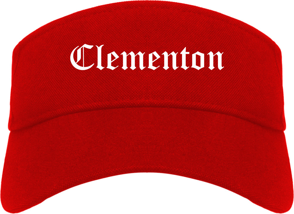 Clementon New Jersey NJ Old English Mens Visor Cap Hat Red