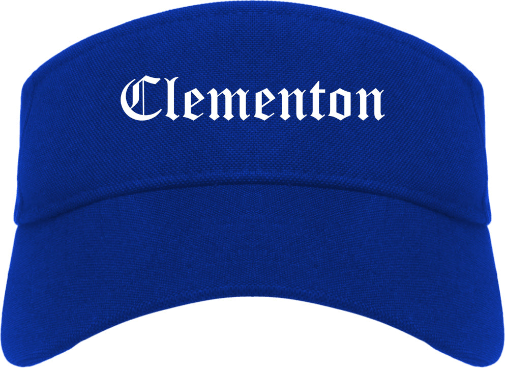 Clementon New Jersey NJ Old English Mens Visor Cap Hat Royal Blue
