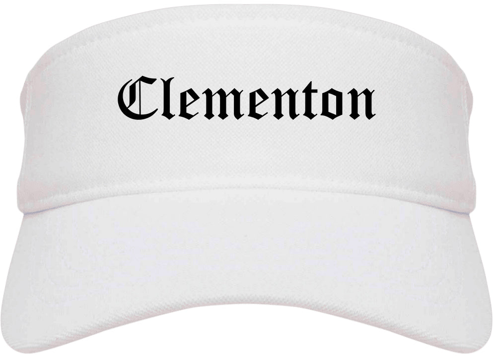Clementon New Jersey NJ Old English Mens Visor Cap Hat White