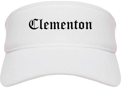 Clementon New Jersey NJ Old English Mens Visor Cap Hat White