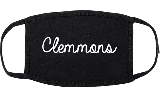 Clemmons North Carolina NC Script Cotton Face Mask Black