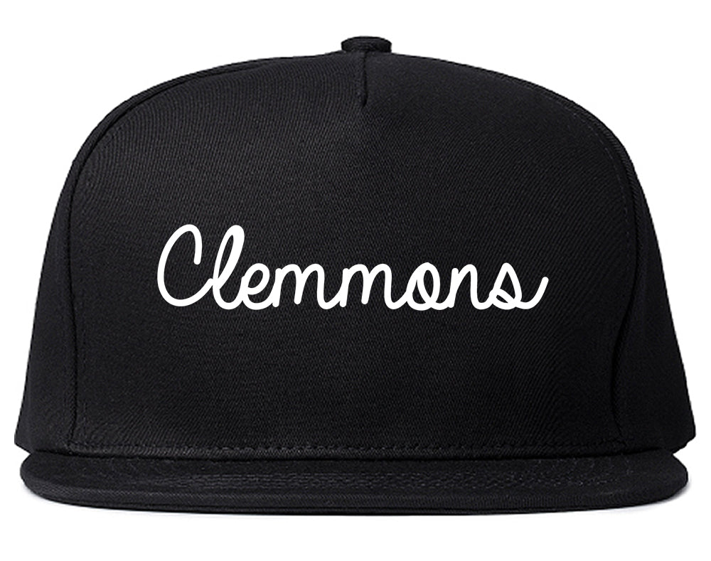Clemmons North Carolina NC Script Mens Snapback Hat Black