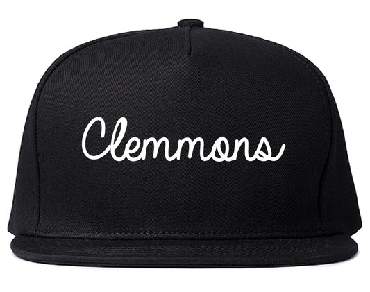 Clemmons North Carolina NC Script Mens Snapback Hat Black