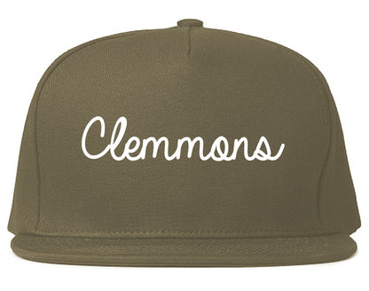 Clemmons North Carolina NC Script Mens Snapback Hat Grey