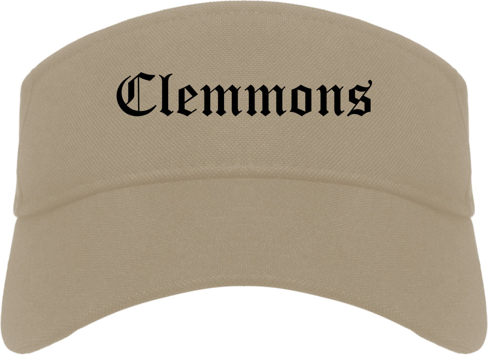 Clemmons North Carolina NC Old English Mens Visor Cap Hat Khaki