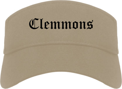 Clemmons North Carolina NC Old English Mens Visor Cap Hat Khaki