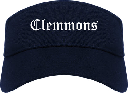 Clemmons North Carolina NC Old English Mens Visor Cap Hat Navy Blue