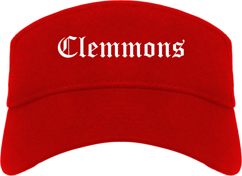 Clemmons North Carolina NC Old English Mens Visor Cap Hat Red