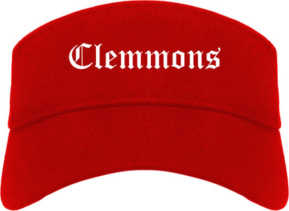 Clemmons North Carolina NC Old English Mens Visor Cap Hat Red