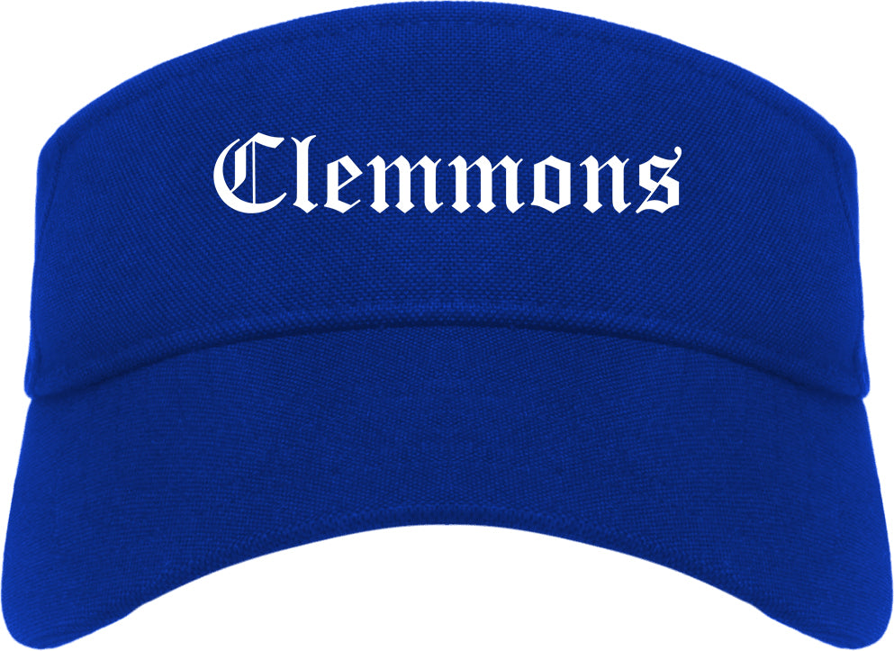 Clemmons North Carolina NC Old English Mens Visor Cap Hat Royal Blue
