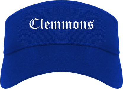 Clemmons North Carolina NC Old English Mens Visor Cap Hat Royal Blue