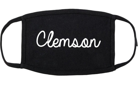 Clemson South Carolina SC Script Cotton Face Mask Black