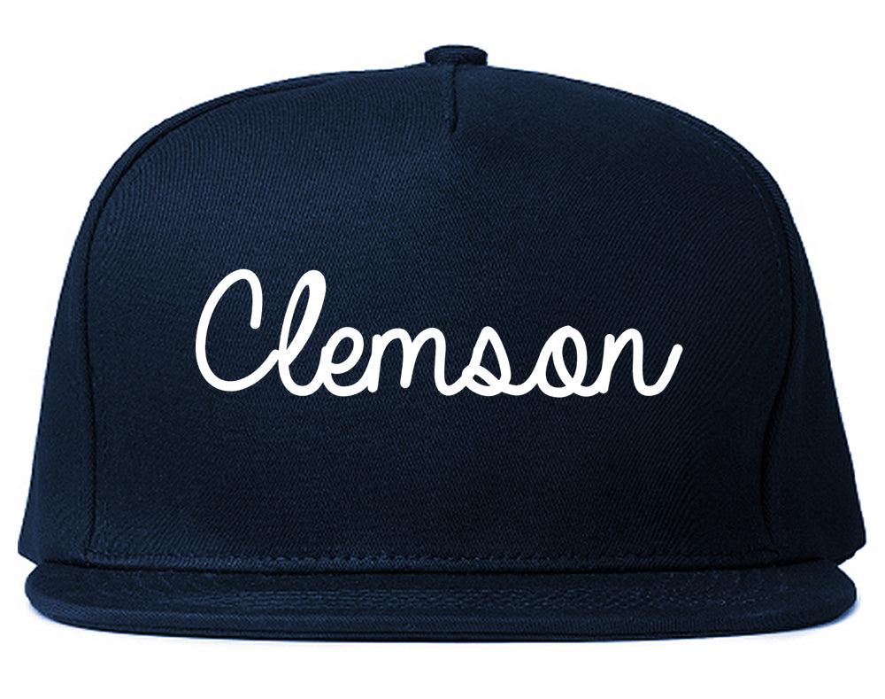 Clemson South Carolina SC Script Mens Snapback Hat Navy Blue