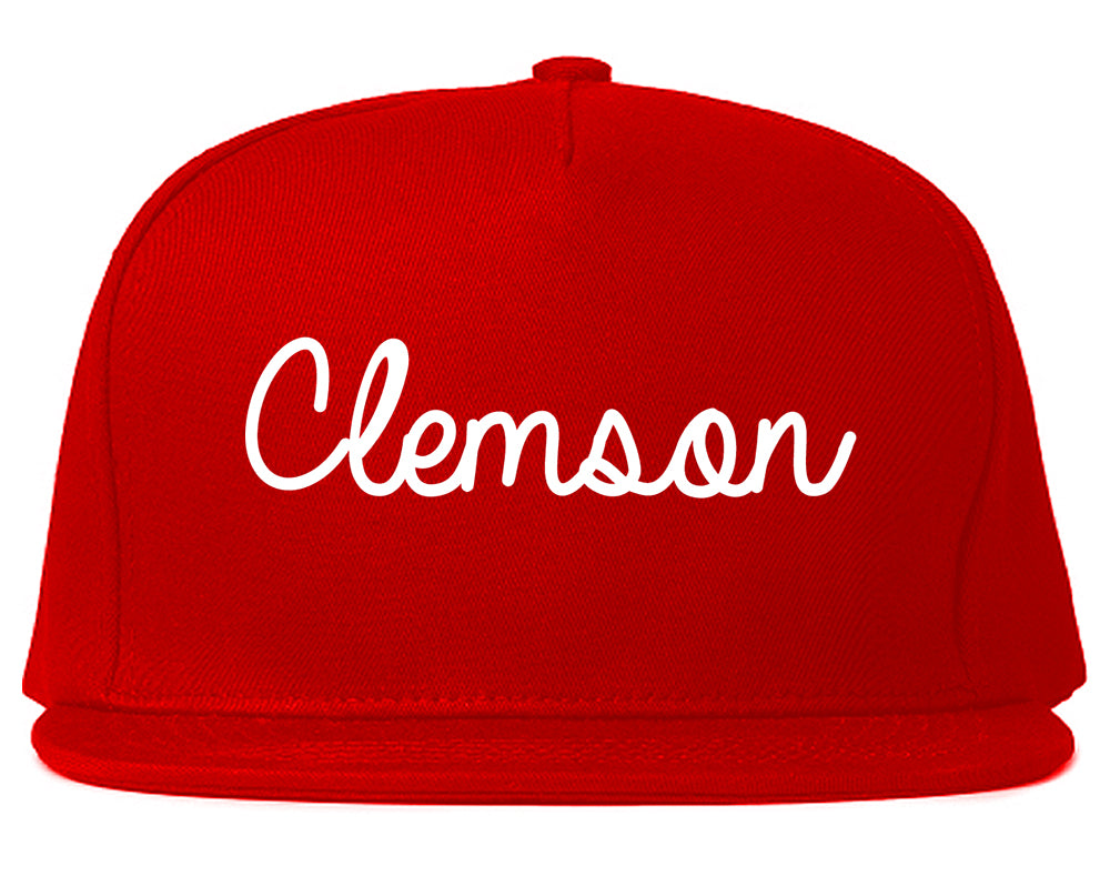 Clemson South Carolina SC Script Mens Snapback Hat Red