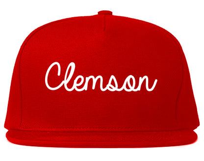 Clemson South Carolina SC Script Mens Snapback Hat Red
