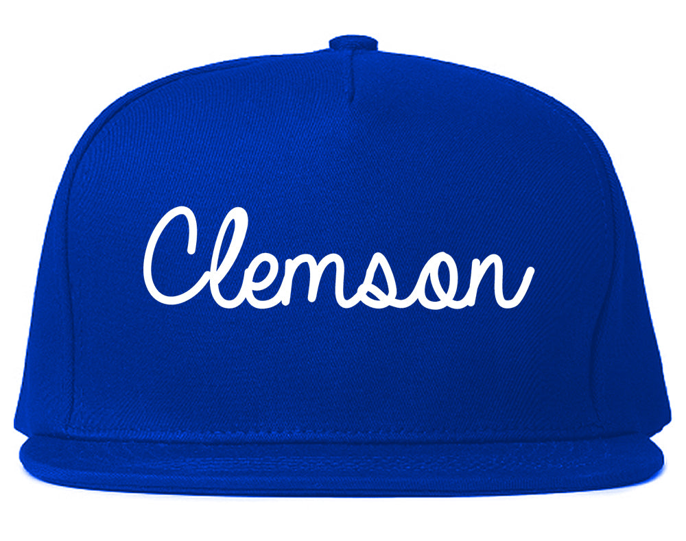 Clemson South Carolina SC Script Mens Snapback Hat Royal Blue