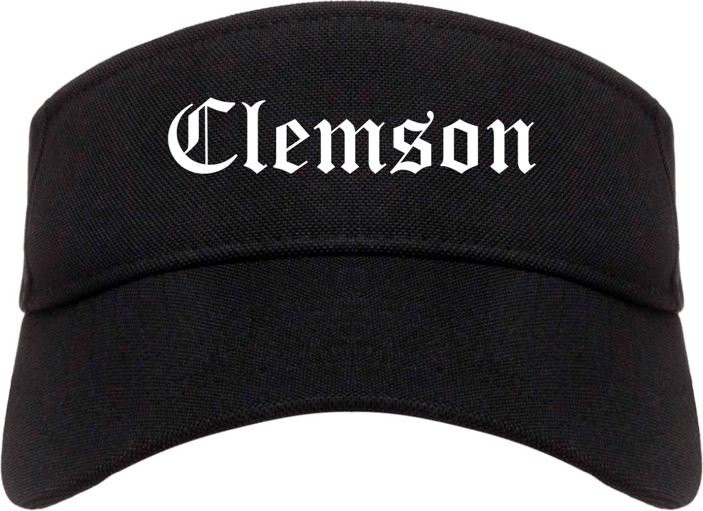 Clemson South Carolina SC Old English Mens Visor Cap Hat Black