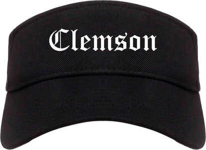 Clemson South Carolina SC Old English Mens Visor Cap Hat Black