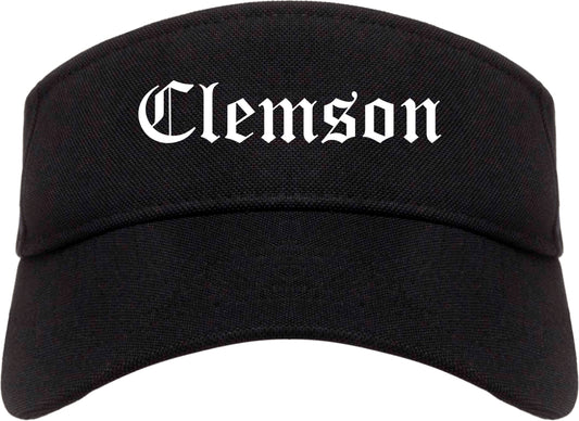 Clemson South Carolina SC Old English Mens Visor Cap Hat Black