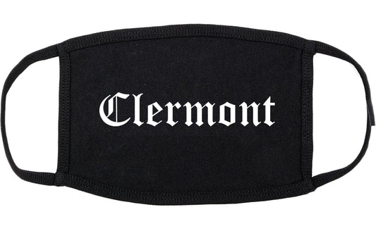 Clermont Florida FL Old English Cotton Face Mask Black