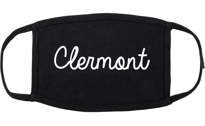 Clermont Florida FL Script Cotton Face Mask Black