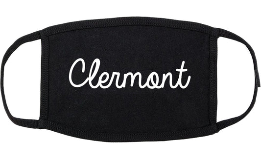 Clermont Florida FL Script Cotton Face Mask Black