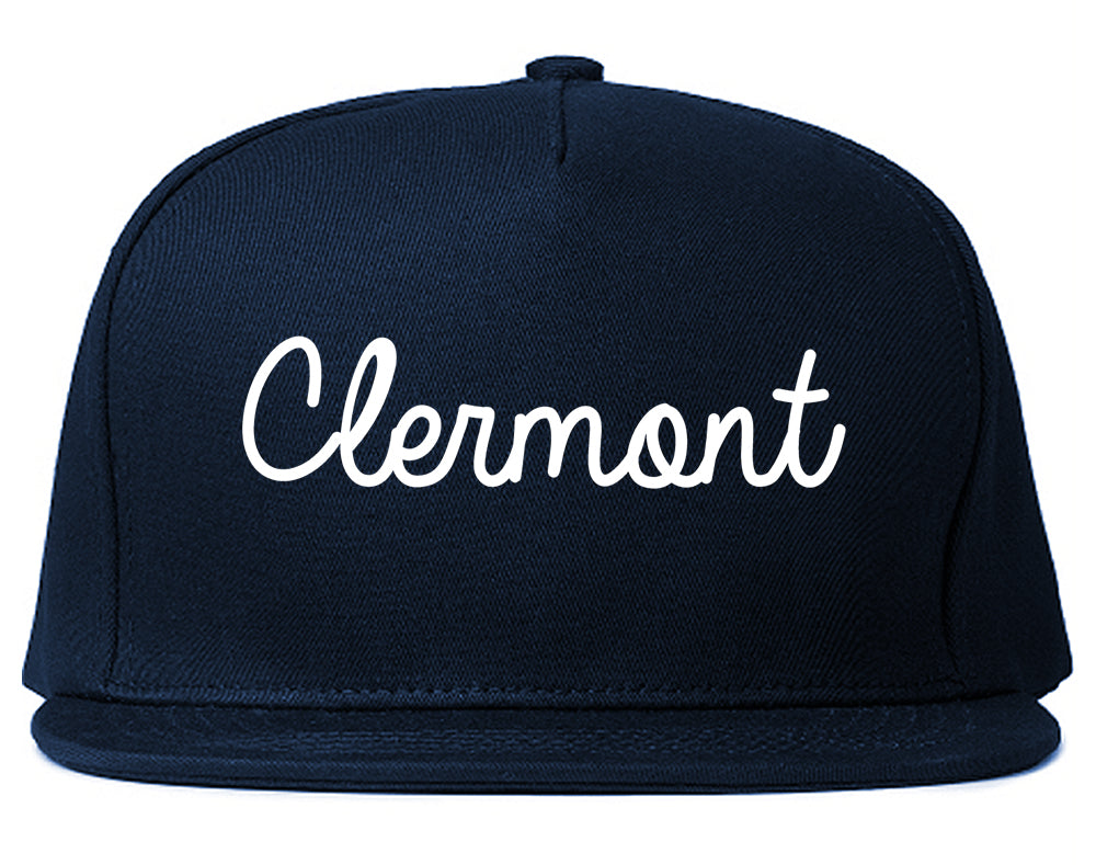 Clermont Florida FL Script Mens Snapback Hat Navy Blue
