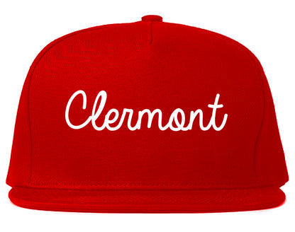 Clermont Florida FL Script Mens Snapback Hat Red