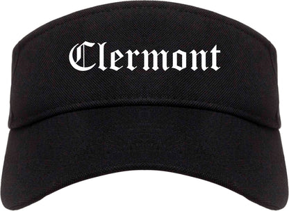 Clermont Florida FL Old English Mens Visor Cap Hat Black